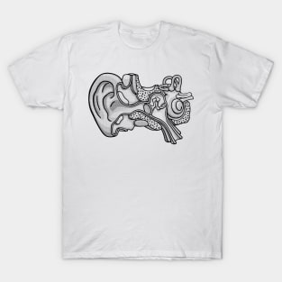 Duotone Illustration of Inner Ear Anatomy T-Shirt